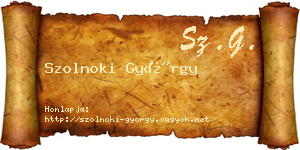 Szolnoki György névjegykártya