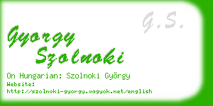 gyorgy szolnoki business card